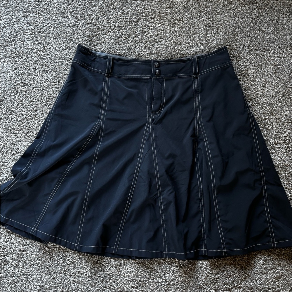 Athleta Grey Mini Skirt with White Stitching